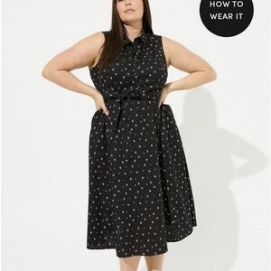 Torrid midi dress poplin cotton belted Shirt dress Size 4x